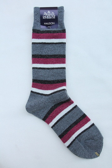 HALISON Doralon Multi Border Socks GREY (2)