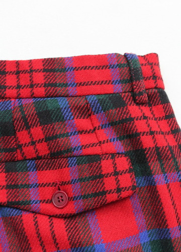 CESTERS 1 Pleats Trosuers Burel RED Plaid (3)