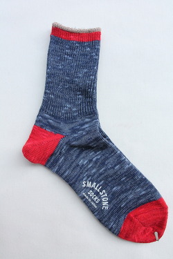 SMALL STONE Socks Cotton Slab Mix Crew NAVY