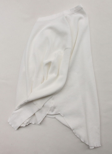 MAXOU Cotton Waffle V&Button Neck WHITE (6)