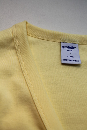 Quotidien 1X1 Rib Vneck Cardigan YELLOW (4)