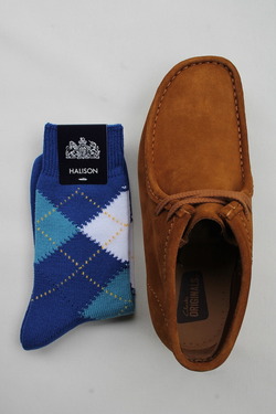 HALISON Dralon Cotton Srgyle Short Socks BLUE (2)