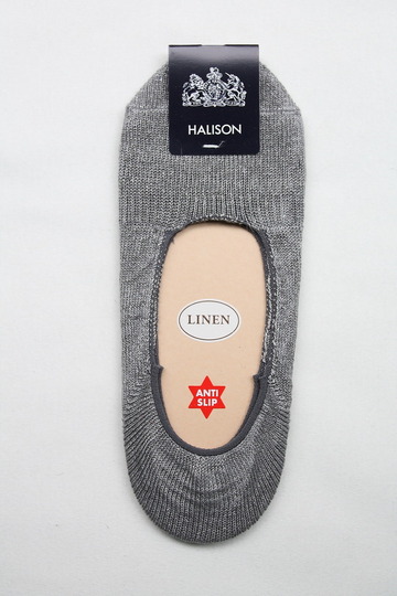 HALISON Melange Linen Lofers Socks GRAY (2)