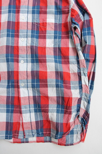 R & Vintage Triple Needle BD Shirt Indigo Check Broad Cloth (3)