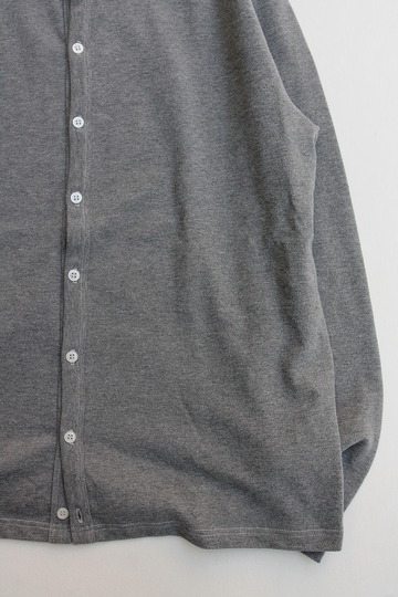 Quotidien Cotton Pique Crew Neck Cardigan GREY (3)