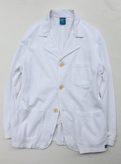 Goodon Cotton Mesh Pique 3 Button Jacket WHITE