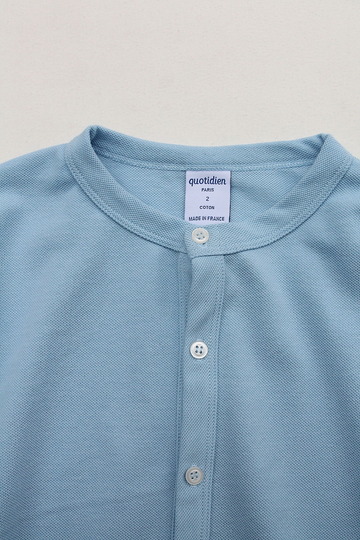 Quotidien Cotton Pique Crew Neck Cardigan BLUE IND (3)