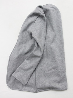 Flocon d ete Cotton Fleece Button Less Cardigan GREY (5)