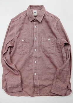 FOB Heringbone Nel Work Shirt RED