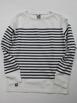 Chums LS Boat Neck Border Basqe WHITE