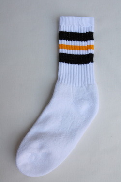 STRIP Crew Socks 9-11 BLACK & GOLD (3)