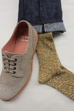 HALISON Marble Slab Rib Socks YELLOW