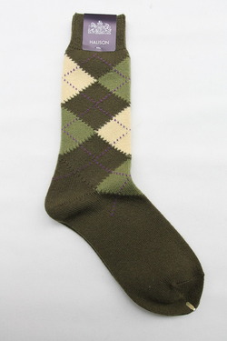 Mix Tasmania Lamb Wool Argyle Socks GREEN (3)