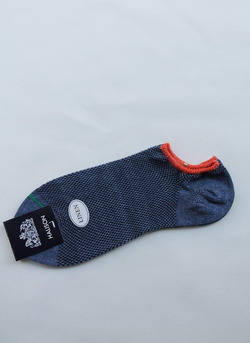 HALISON Melange Linen Mesh Ankle Socks DENIM (2)