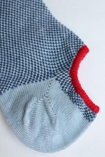 HALISON Melange Linen Mesh Ankle Socks SAX (3)