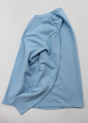 Quotidien Cotton Pique Crew Neck Cardigan BLUE IND (6)