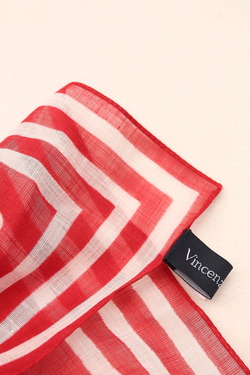 Vincenzo Miozza Cotton Linen Scarf RED 65cm x 65cm (2)