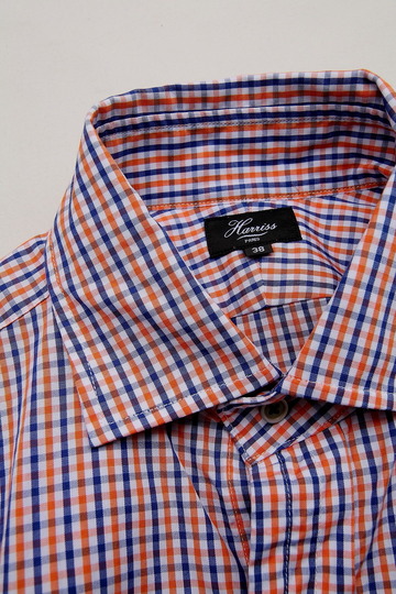 Harriss Plaid Shirt ORANGE X NAVY (4)