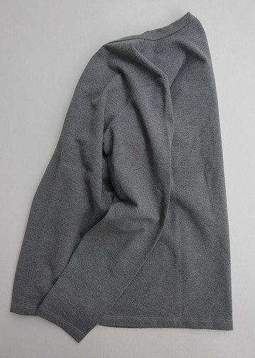 Quotidien Cotton Pique V Neck Cardigan HEATHER GREY (2)