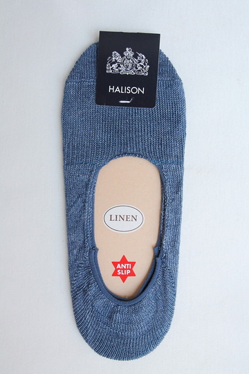 HALISON Melange Linen Lofers Socks INDIGO (2)