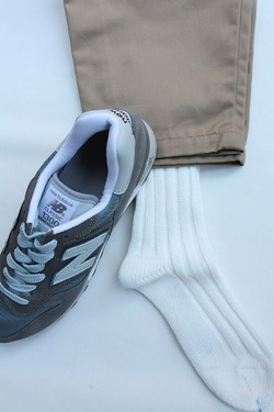 SMALL STONE Socks Cotton Big Rib Socks WHITE