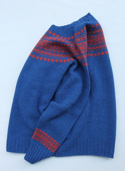 Harley Fairisle York 2Col Crew Neck OCEANFORCE SPICE (2)