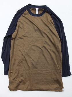 good & woolen 34 Raglan Tee BROWN NAVY