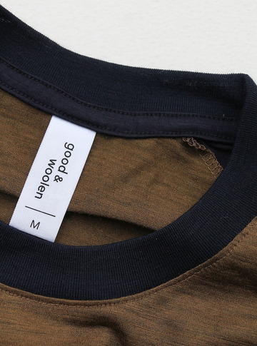 good & woolen 34 Raglan Tee BROWN NAVY (5)