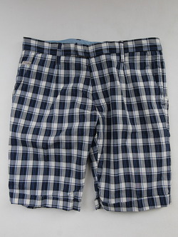 Perfection Tuck Shorts BLUE Plaid