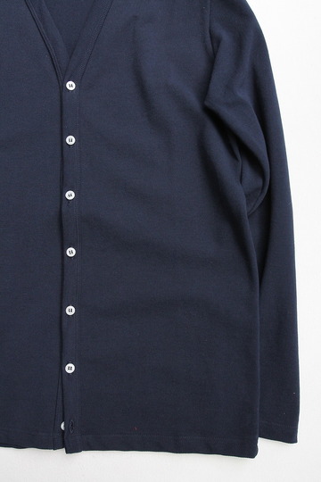 Quotidien Cotton Mesh Pique V Cardigan NAVY (4)