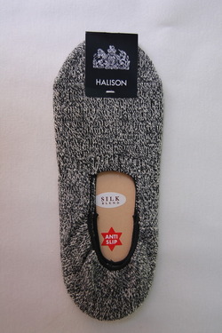 HALISON Recycle Cotton MOKU Slip on Socks CHARCOAL MOKU