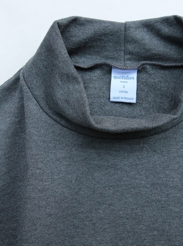 Quotidien Cotton Fleece Mockneck ANTHRACITE CHINE (2)