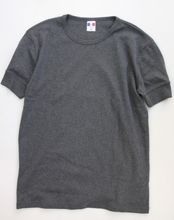Bandol 1X1 Rib Short Sleeve Military Crew ANTHRACITE CHINE