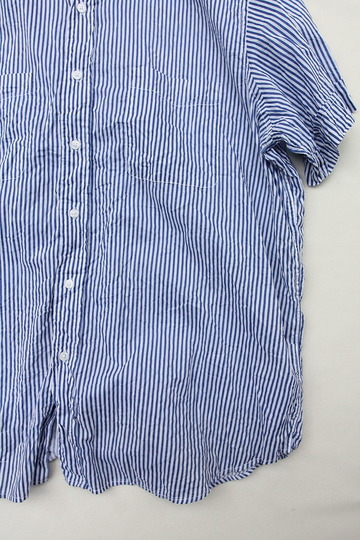 Vasy Lentlement Regular CollarOversized Shirt BLUE Stripe