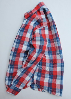 R & Vintage LS Triple Needle BD Shirt Indigo Check (2)