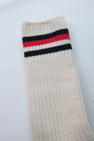 HALISON Organic Cotton IVY Crew Socks NAVY X RED (3)