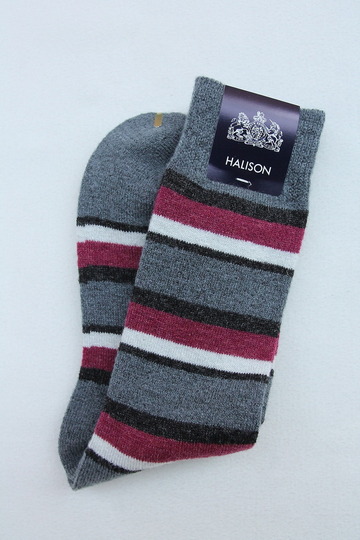 HALISON Doralon Multi Border Socks GREY (3)