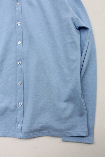 Quotidien Cotton Pique Crew Neck Cardigan BLUE IND (4)