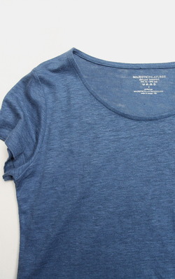 Majestic Cotton & Linen Lounge Dress BLUE MELANGE (2)