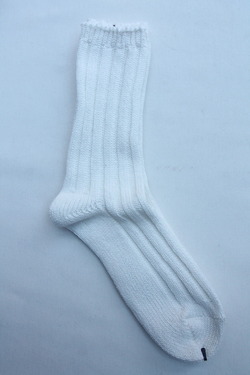 SMALL STONE Socks Cotton Big Rib Socks WHITE (2)