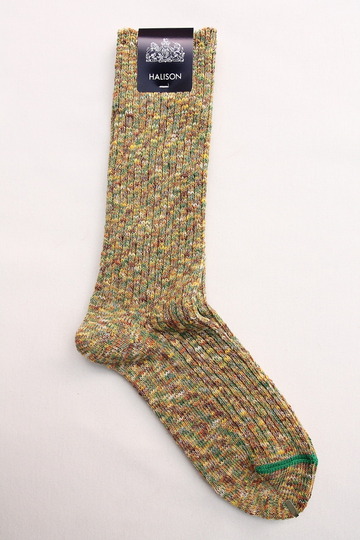 HALISON Marble Slab Rib Socks YELLOW (2)