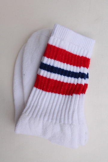STRIP Crew Socks 9-11 RED & NAVY (2)