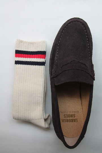 HALISON Organic Cotton IVY Crew Socks NAVY X RED (4)