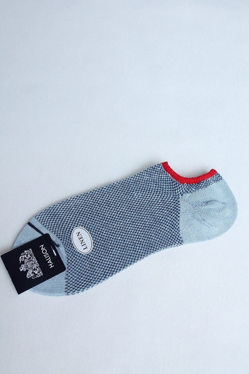 HALISON Melange Linen Mesh Ankle Socks SAX (2)