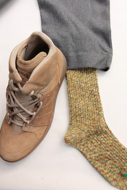 HALISON Marble Slab Rib Socks YELLOW