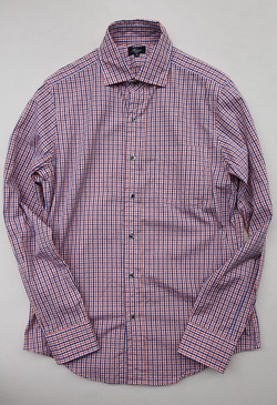Harriss Plaid Shirt ORANGE X NAVY