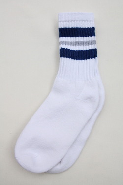 STRIP Crew Socks 9-11 NAVY & GREY (3)