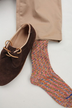 HALISON Marble Slab Rib Socks PINK