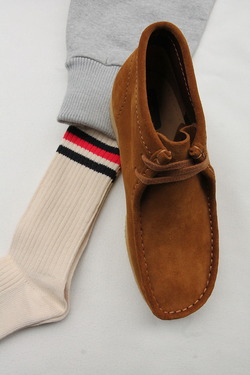 HALISON Organic Cotton IVY Crew Socks NAVY X RED