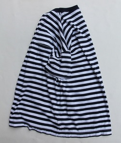 Vincent et Mireille Jersey Striped Big T Shirt WHITE NAVY (4)